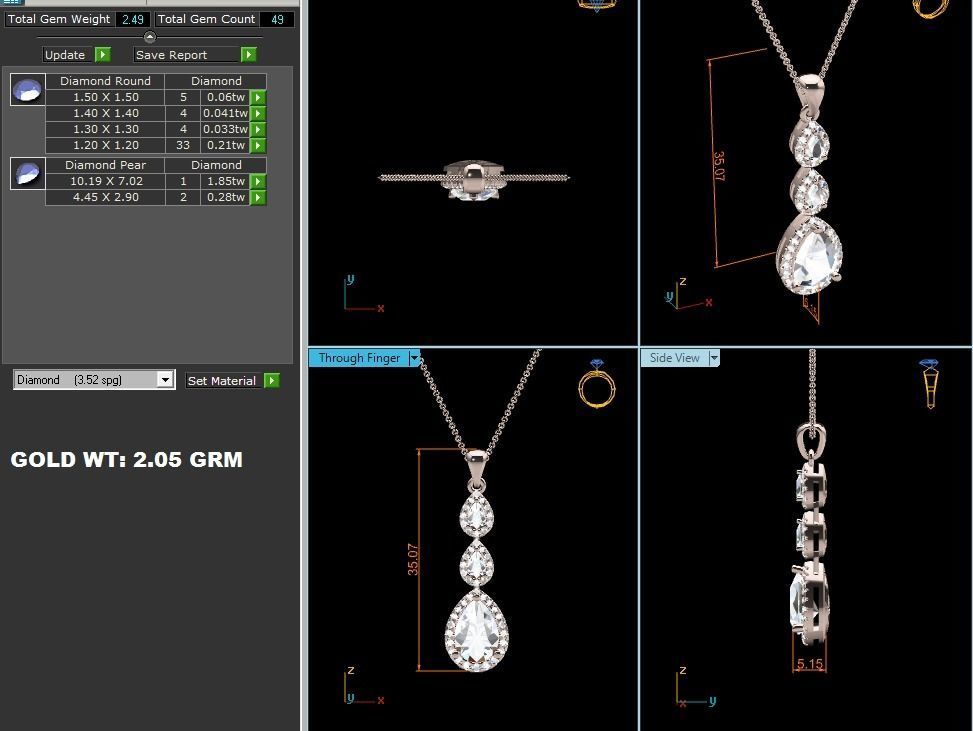 Women pendant 3dm render detail 3D print model_19