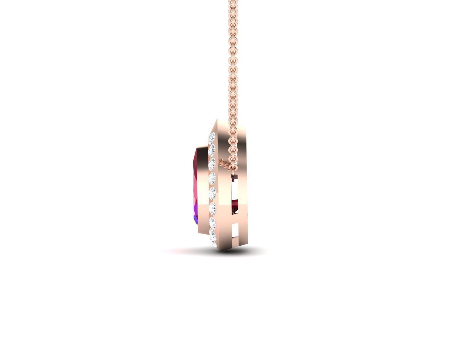 Women Pear Stone necklace 3dm stl render detail  3D print model_16