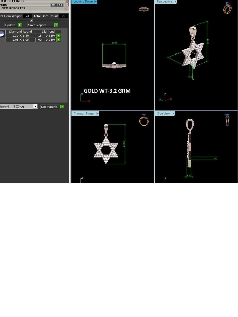 Star Diamond Pendant 3dmodel 3D print model_13