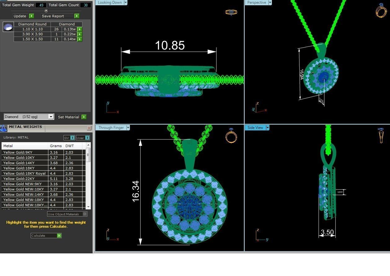 Women pendant 3dm render detail  3D print model_38