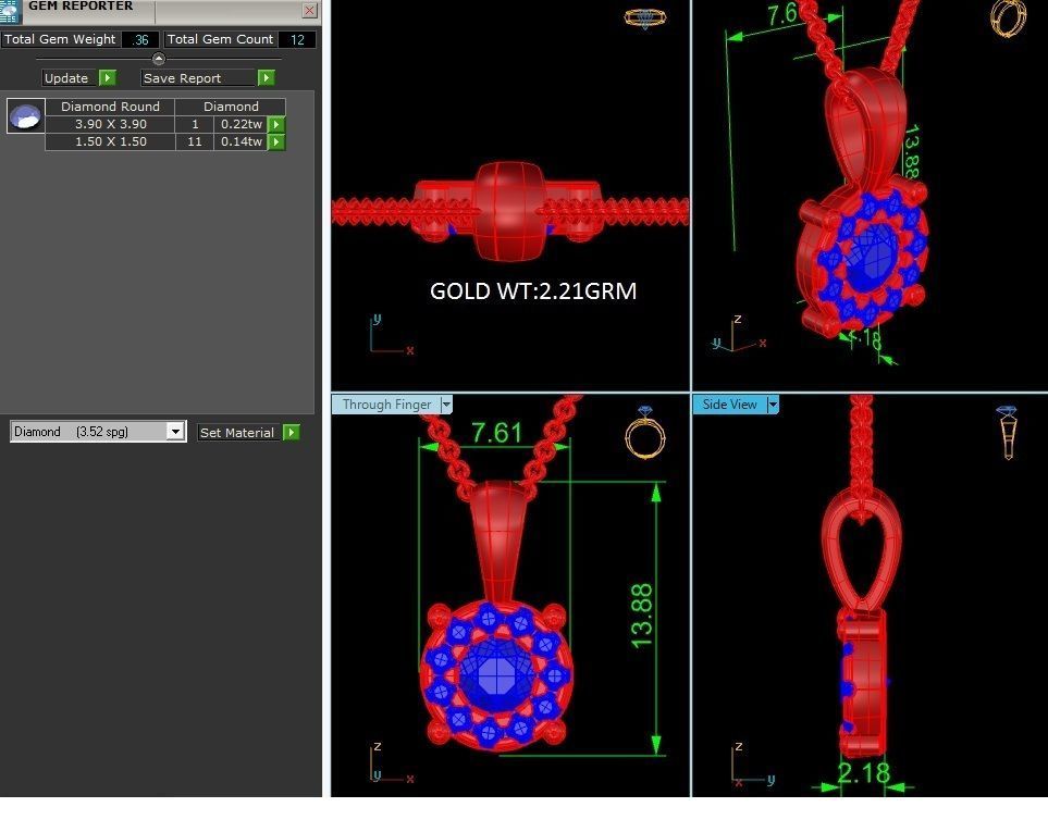 Women pendant 3dm render detail  3D print model_2