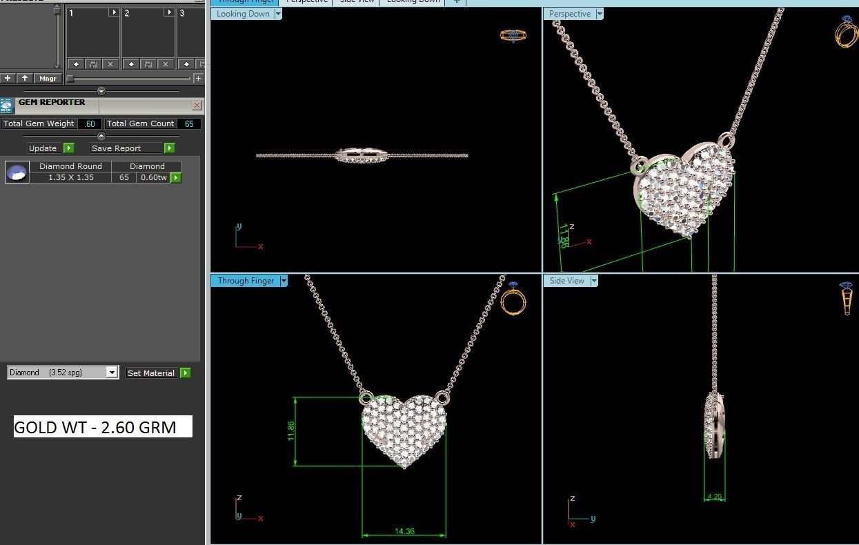 Women Heart Pendant 3dm stl render detail  3D print model_20
