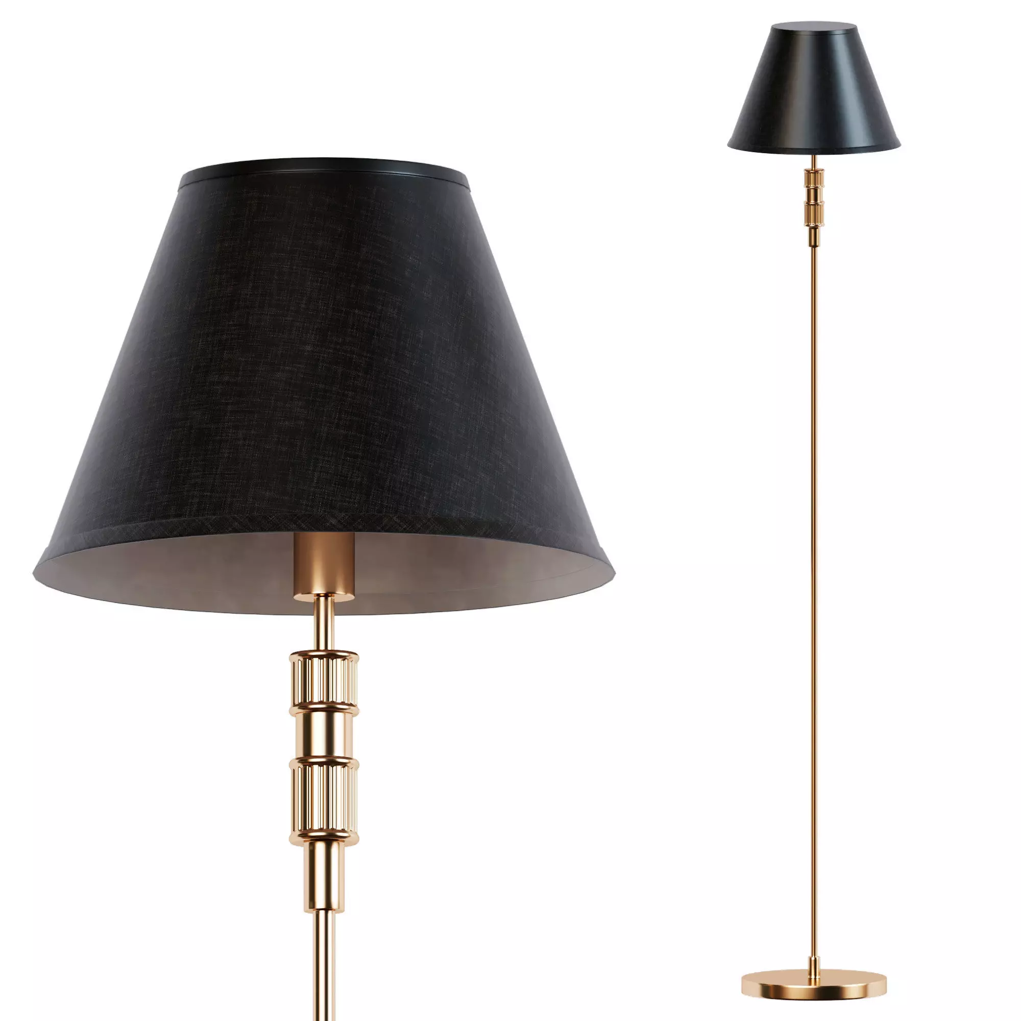 Favourite gold floor lamp with shade 3D model