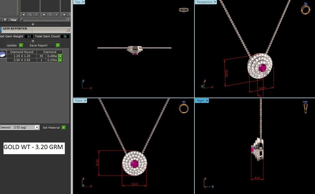 Women pendant 3dm render detail  3D print model_39