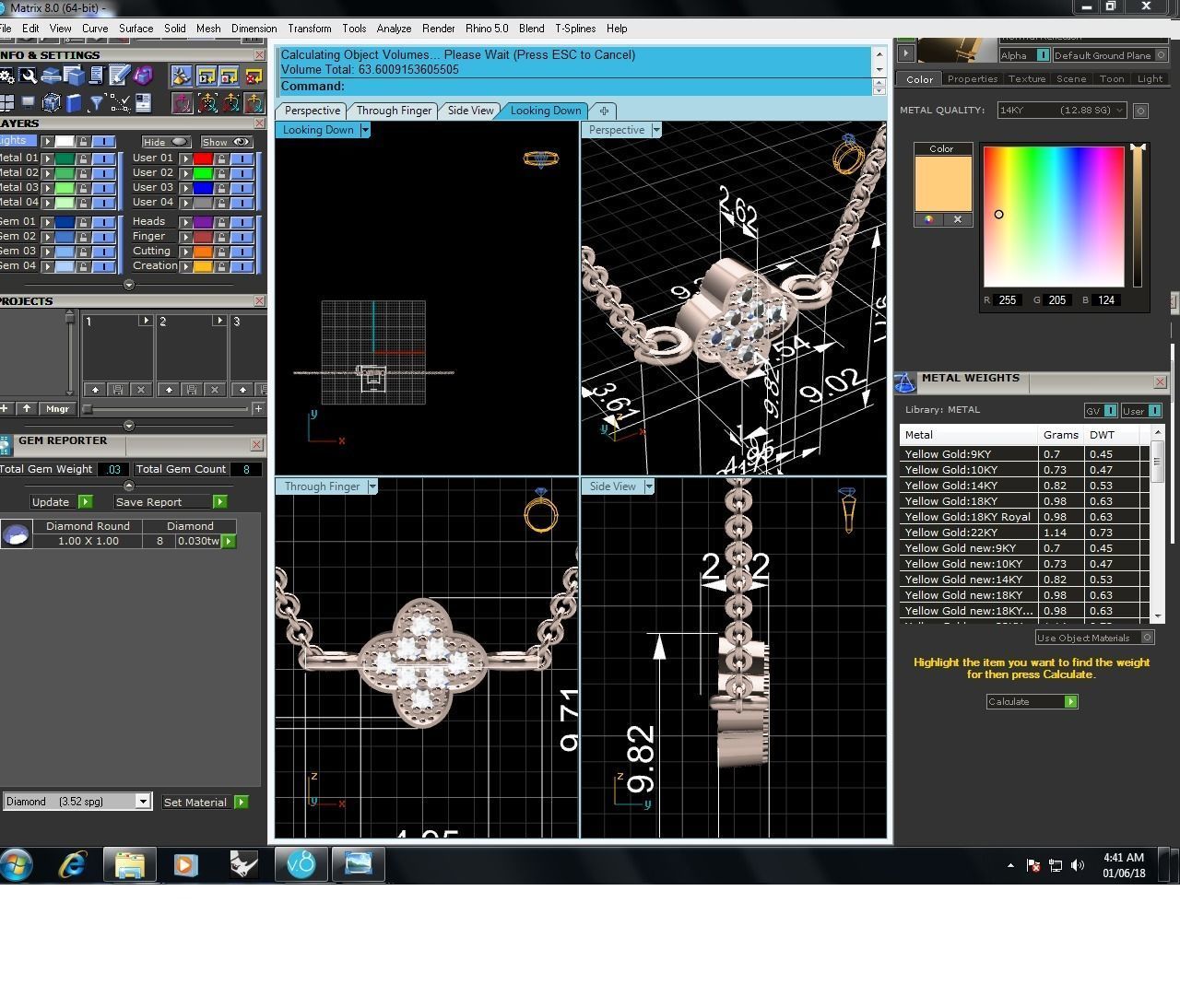 diamond pendant for women  3D print model_4