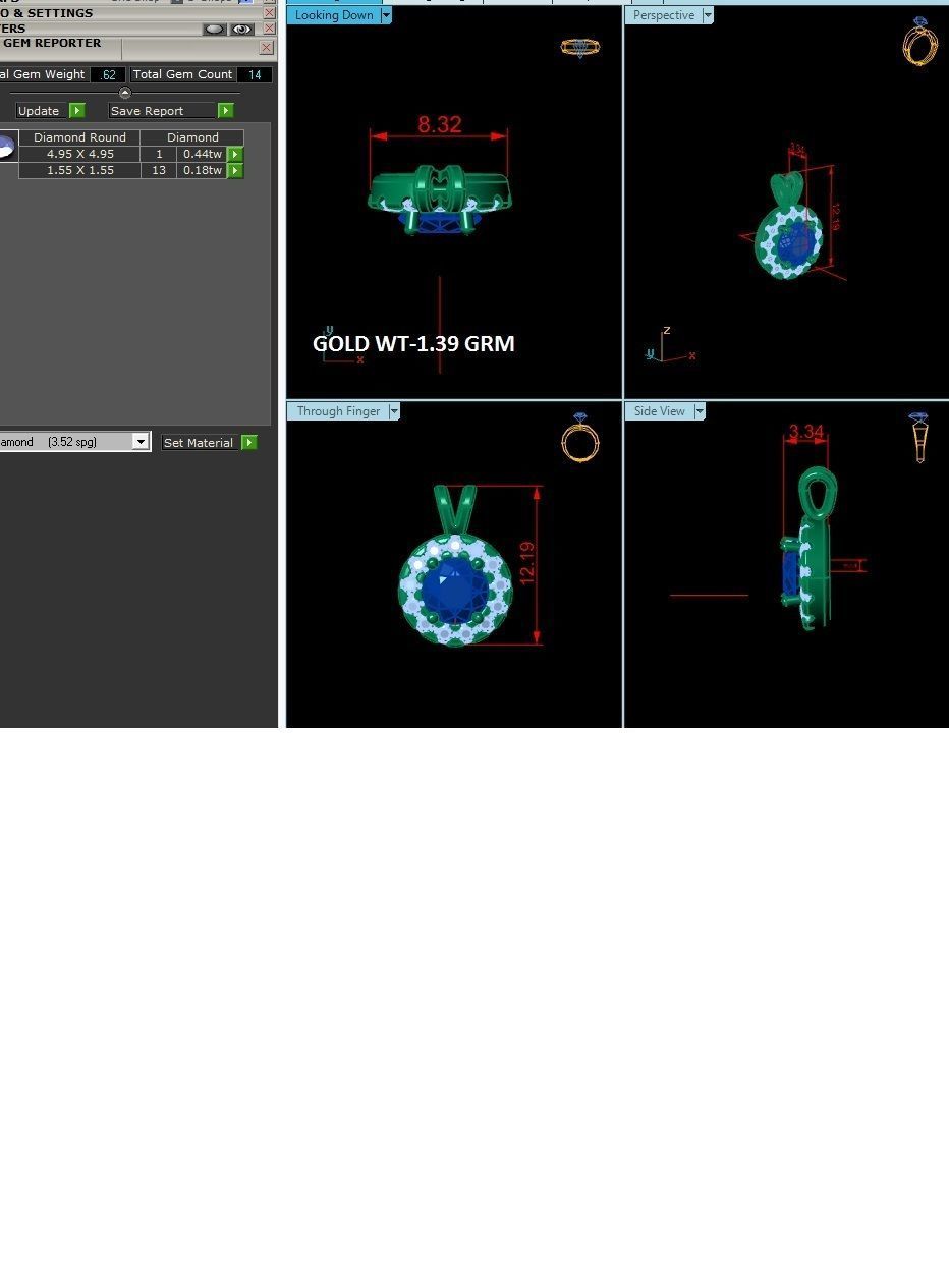 diamond pendant for women 3D print model_20