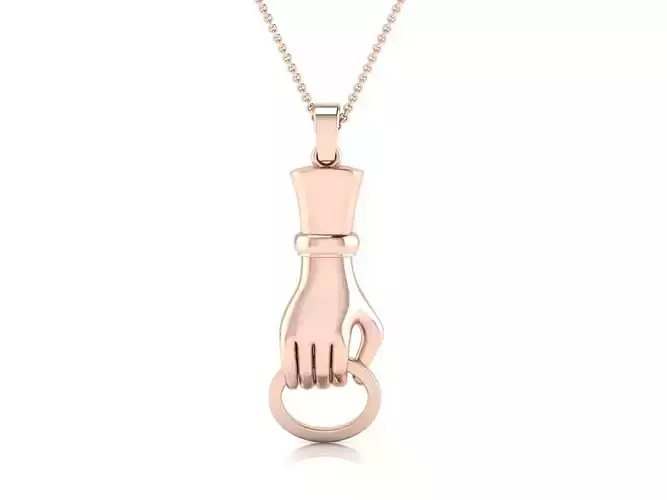 Pendant 3dm render detail rose gold chain with
