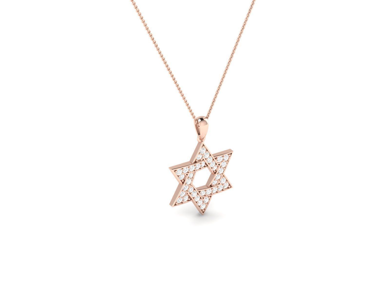 diamond Star pendant for women  3D print model_11