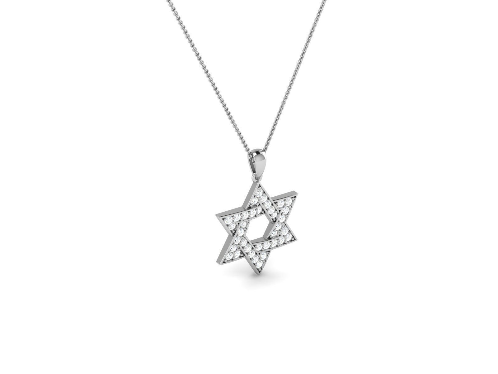 diamond Star pendant for women  3D print model_8
