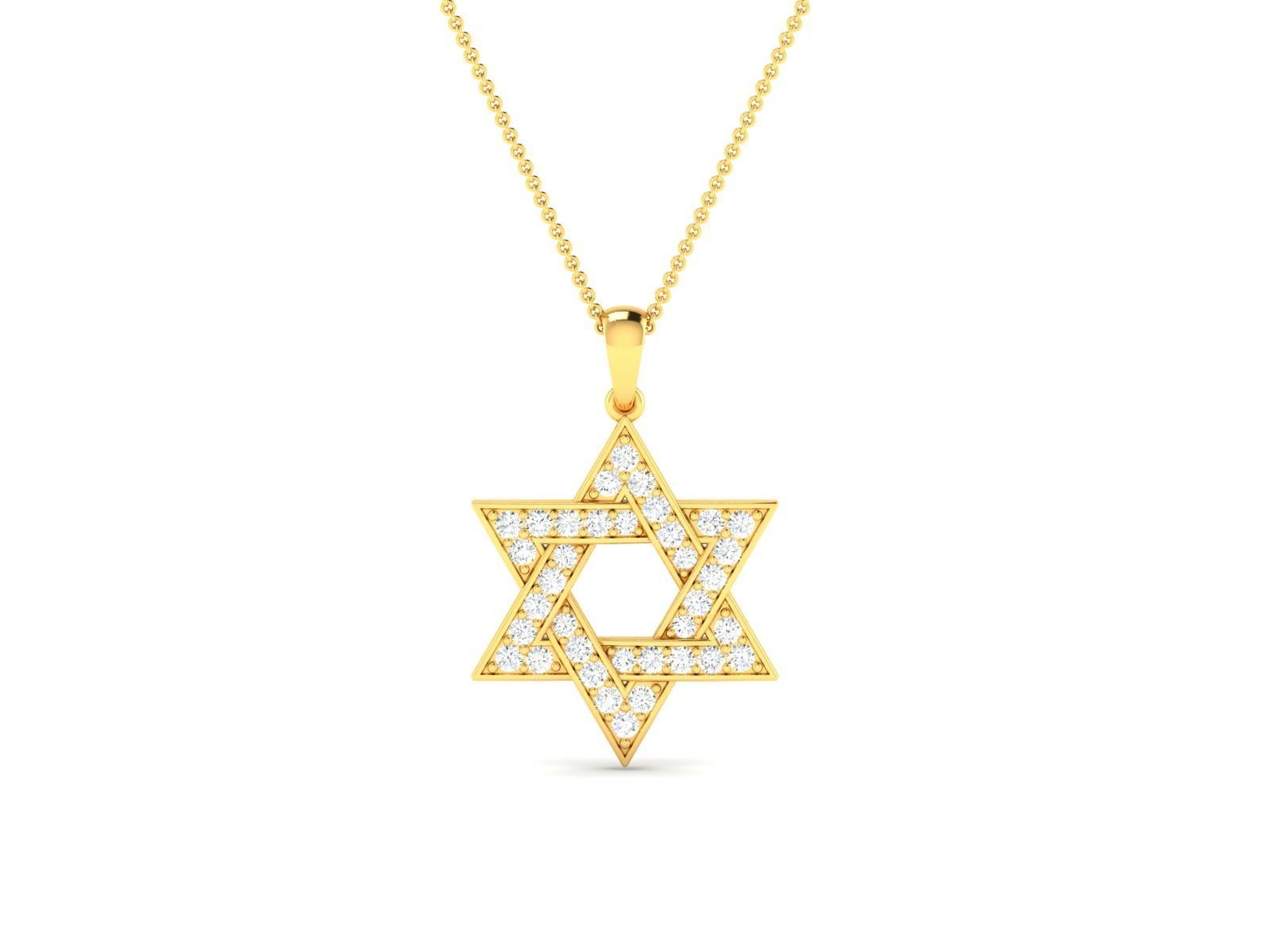 diamond Star pendant for women  3D print model_15