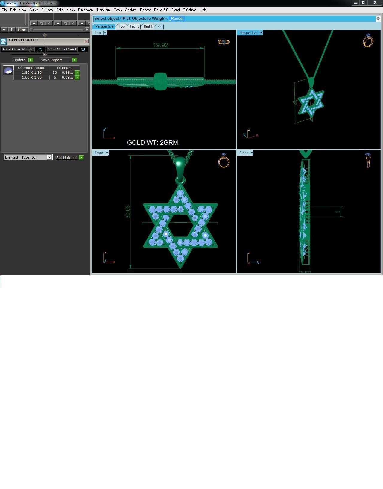 diamond Star pendant for women  3D print model_9