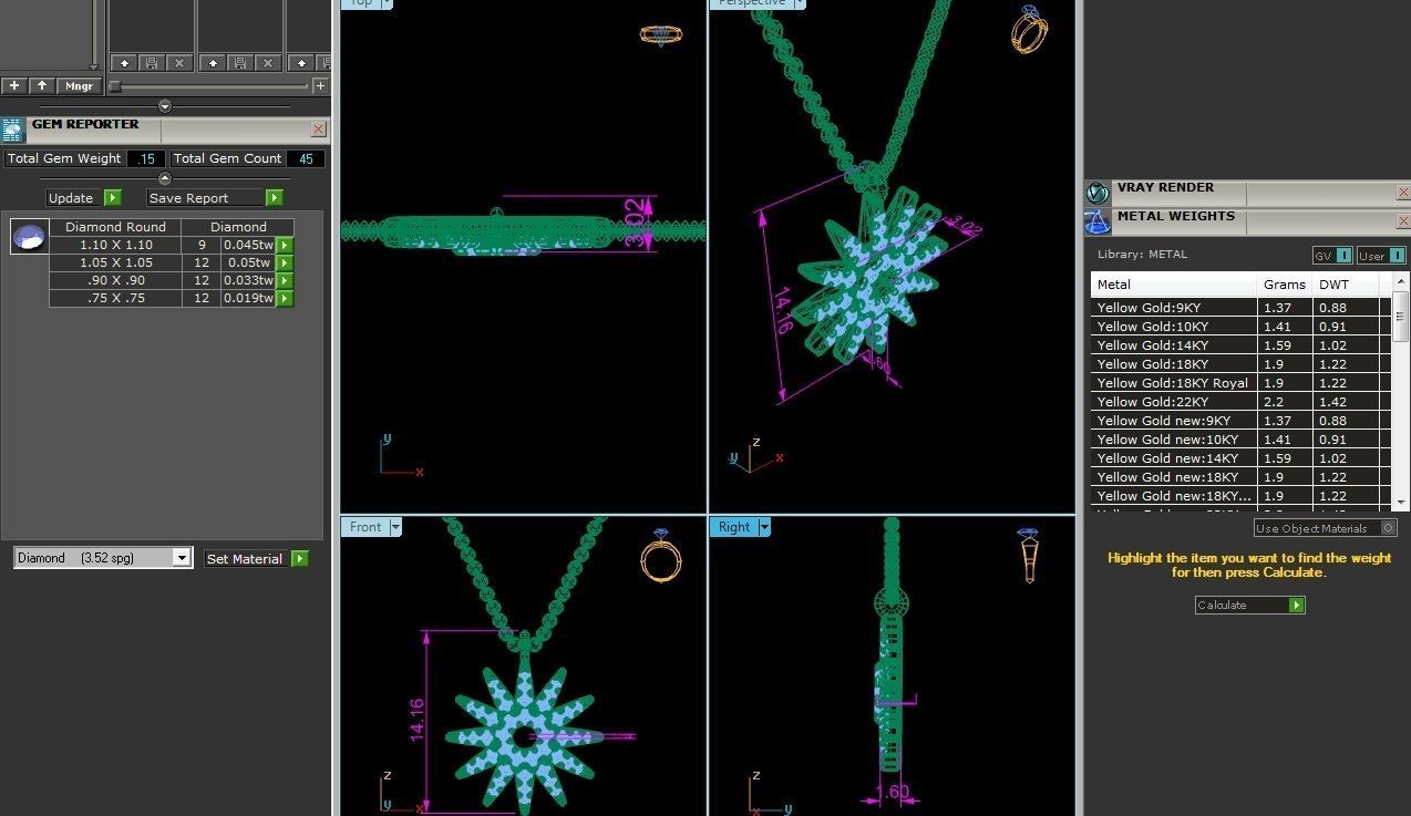 Women pendant 3dm render detail  3D print model_19