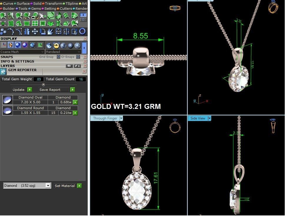 Women pendant 3dm render detail  3D print model_19