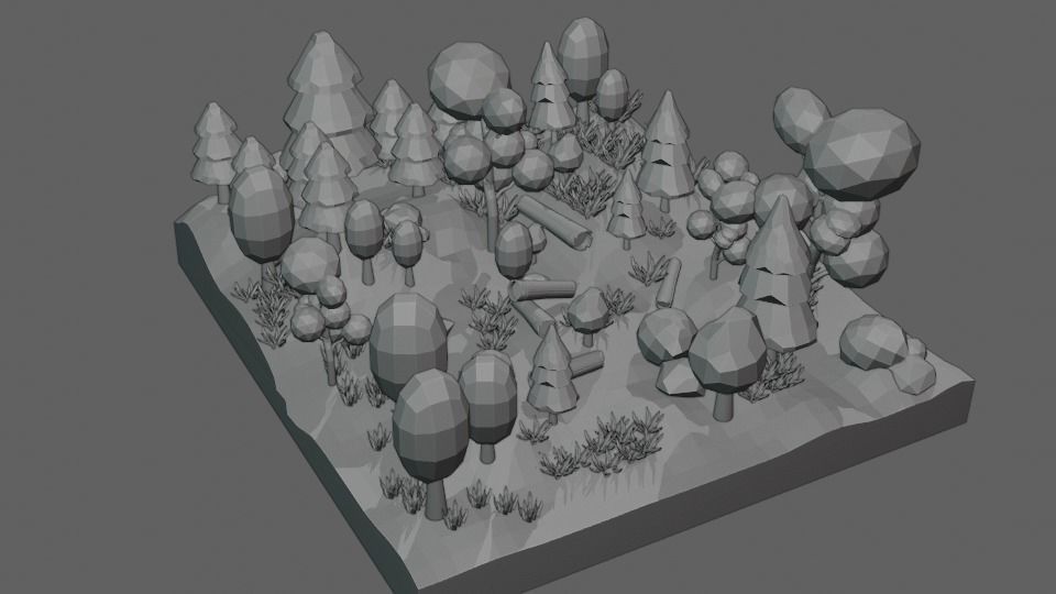 Low ploy forest 3d model Low-poly 3D model_6