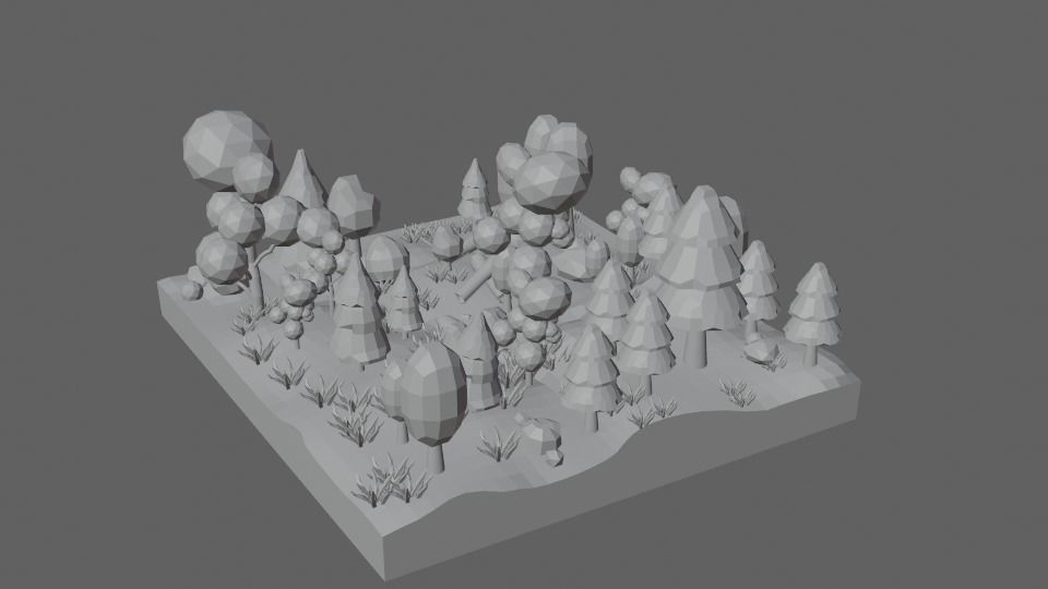 Low ploy forest 3d model Low-poly 3D model_4