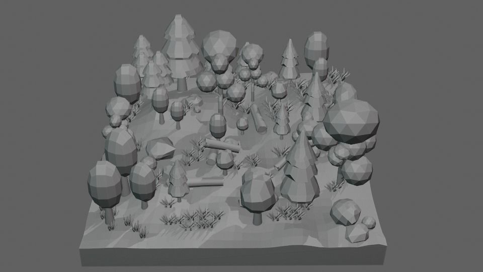 Low ploy forest 3d model Low-poly 3D model_5