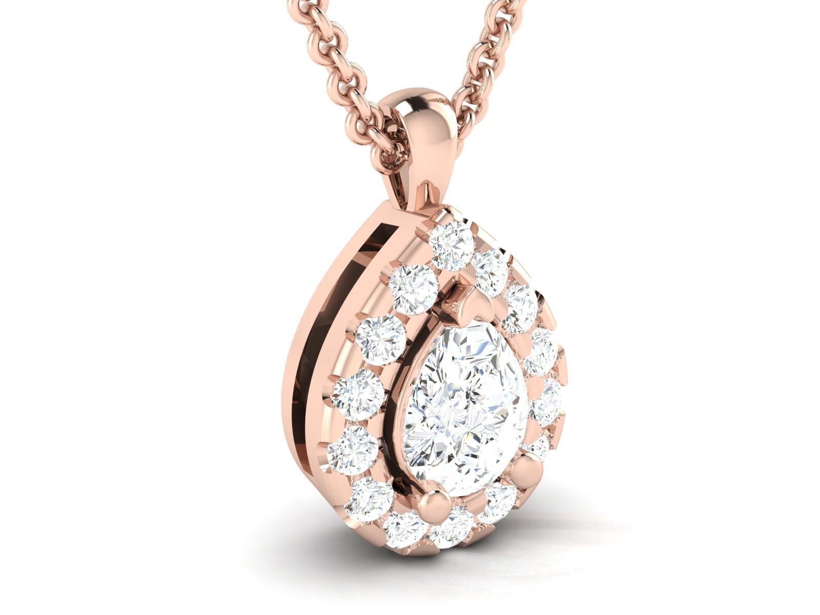 Women Pear Stone pendant model  3D print model_13