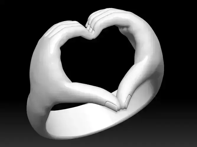 Hand Ring Sculpture jewelry Silver Gold  Print