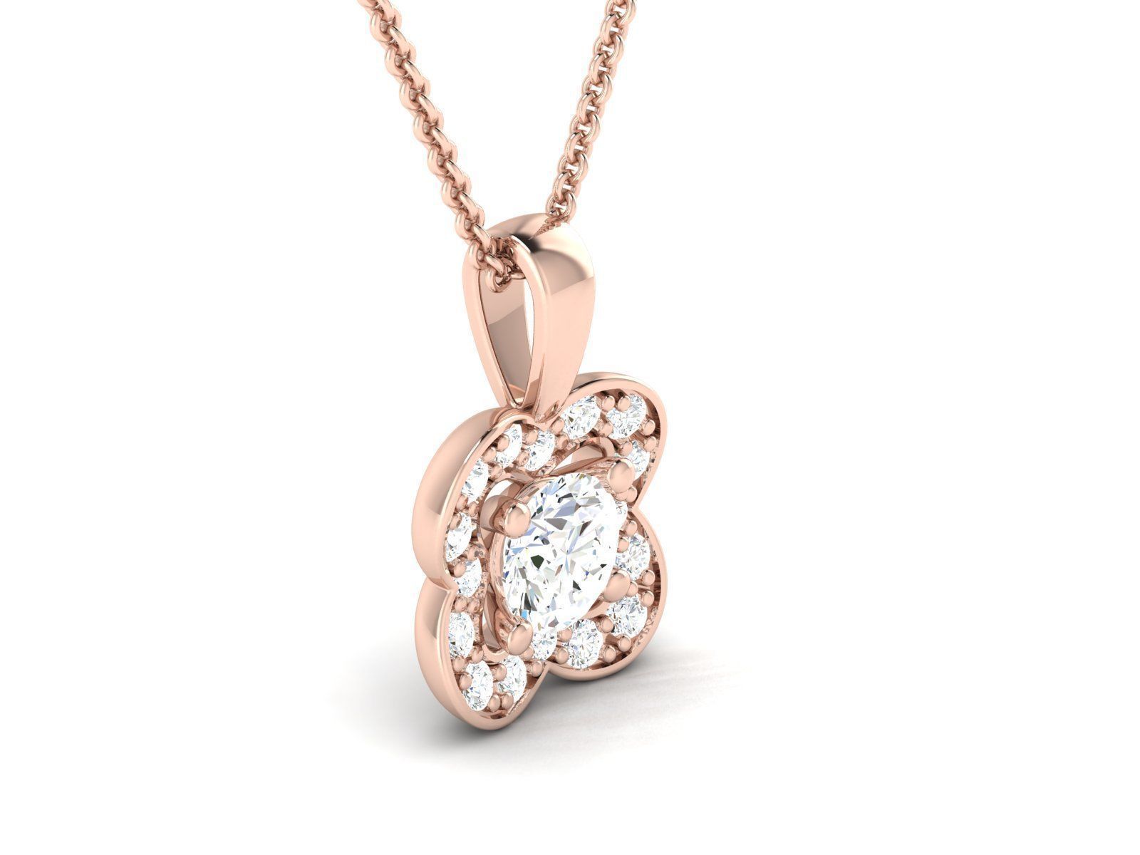 diamond pendant for women  3D print model_3