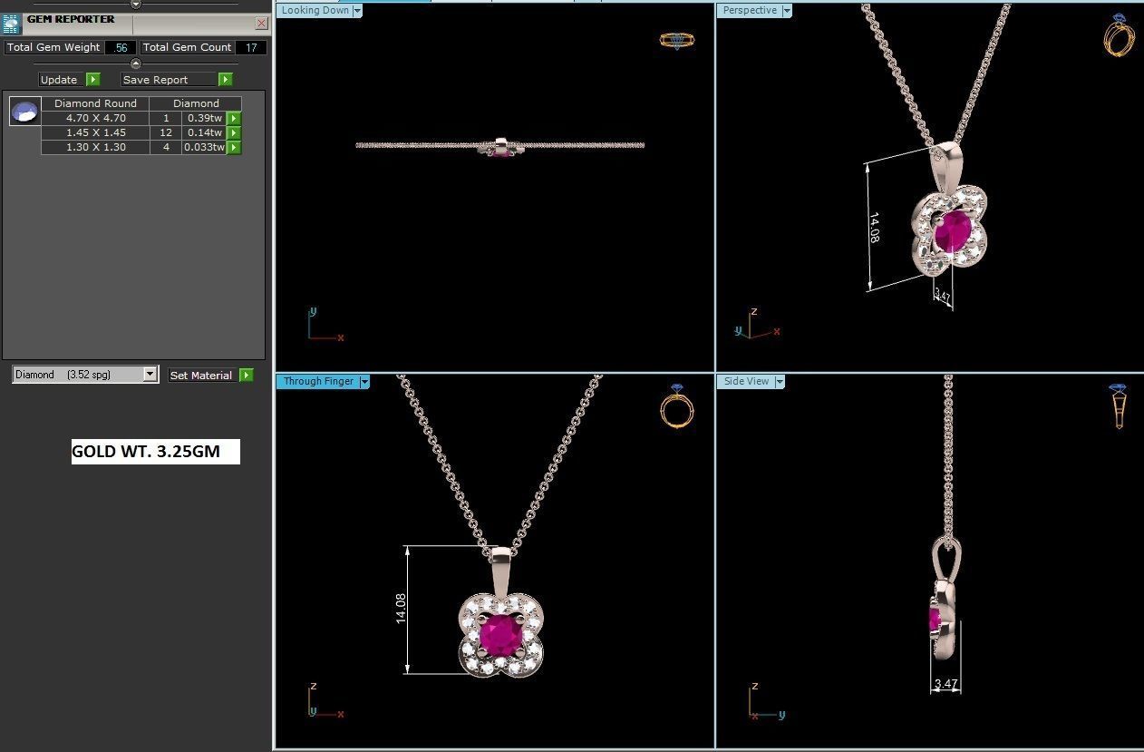 diamond pendant for women  3D print model_30