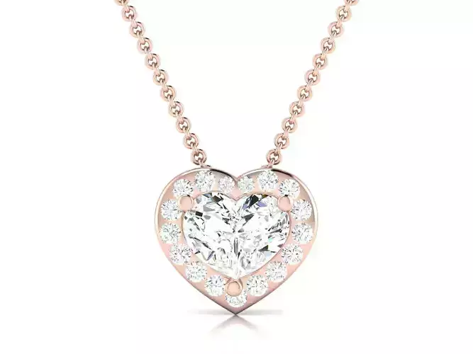 Women Heart Stone pendant 3dm render detail  3D print model