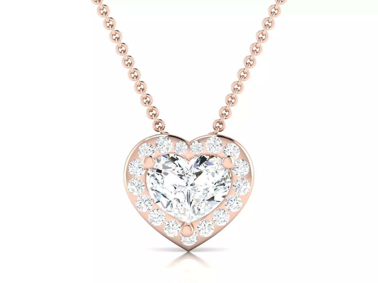 Women Heart Stone pendant 3dm render detail  3D print model_0