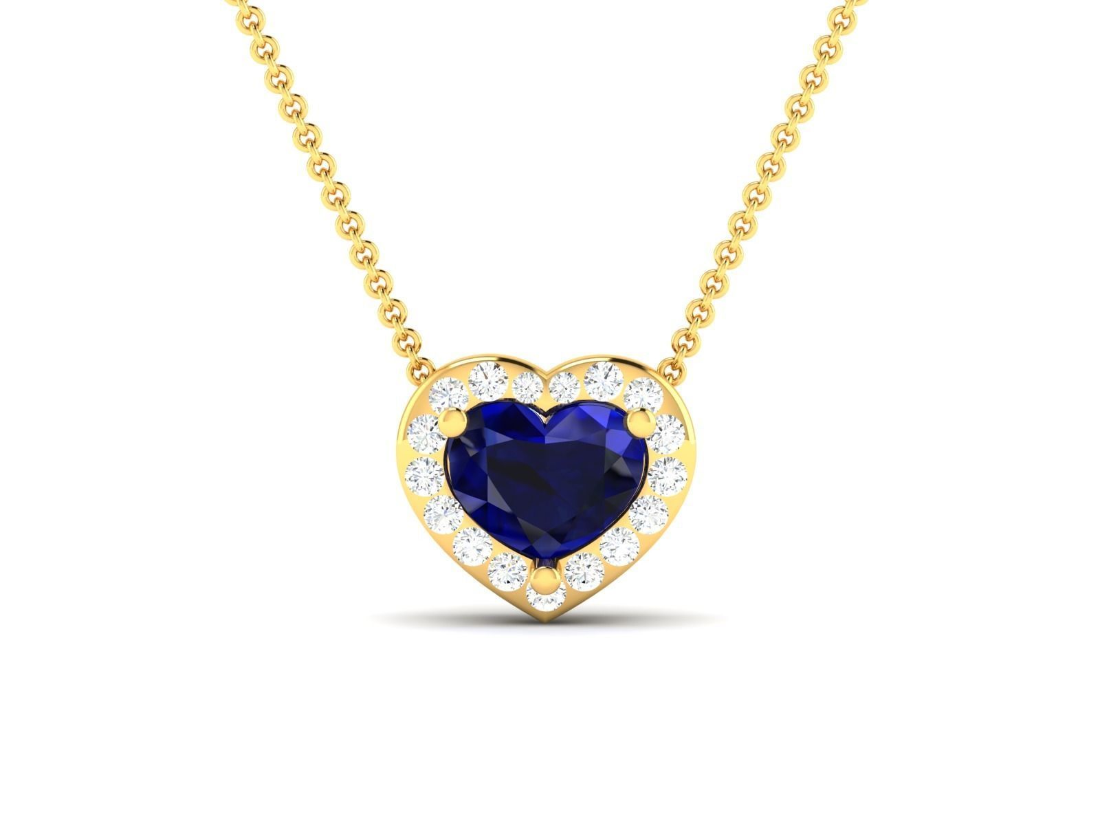 Women Heart Stone pendant 3dm render detail  3D print model_33