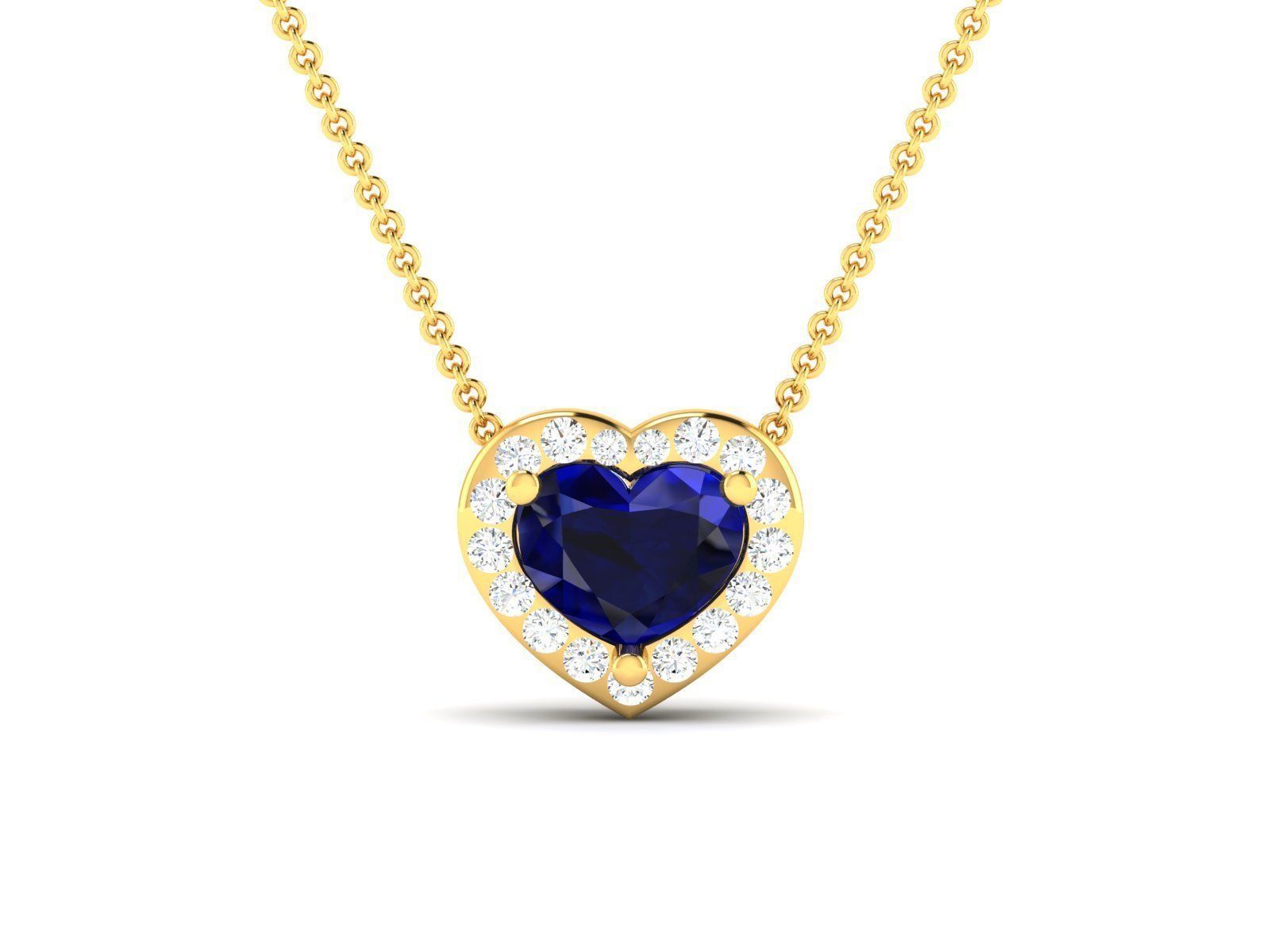 Women Heart Stone pendant 3dm render detail  3D print model_32