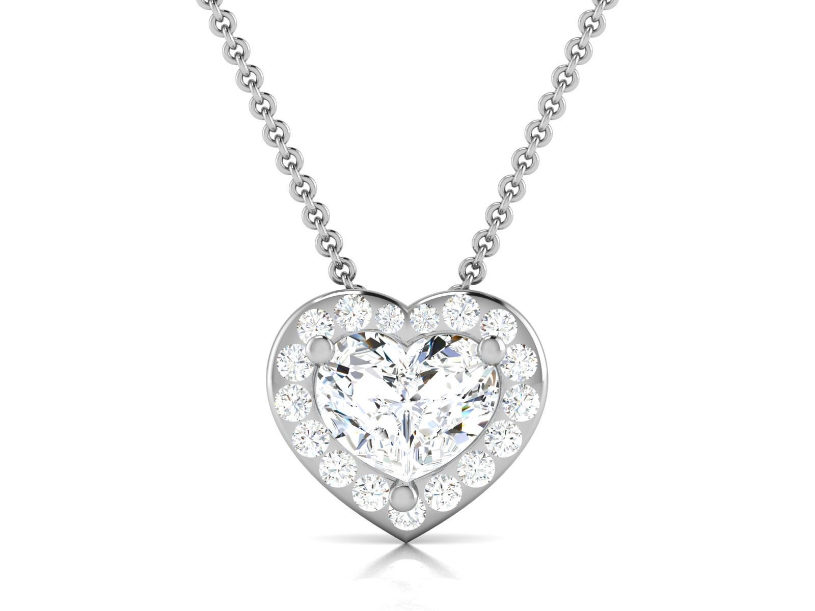 Women Heart Stone pendant 3dm render detail  3D print model_10