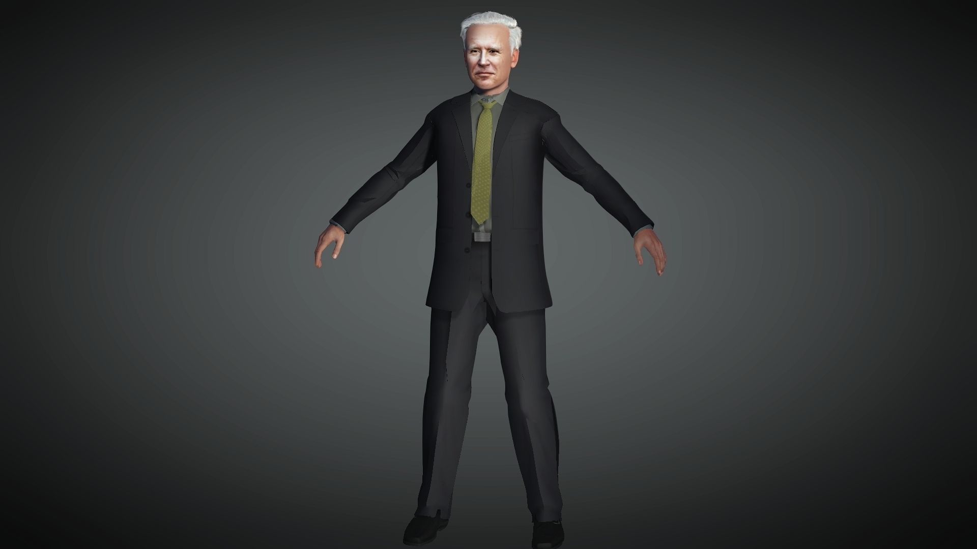 US President Joe Biden  3D Rigged model ready for animation Low-poly 3D model_5