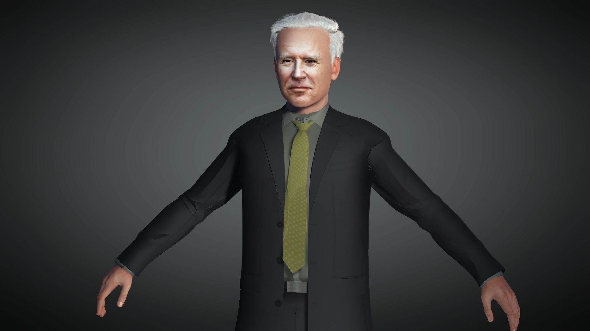 US President Joe Biden  3D Rigged model ready for animation Low-poly 3D model_4