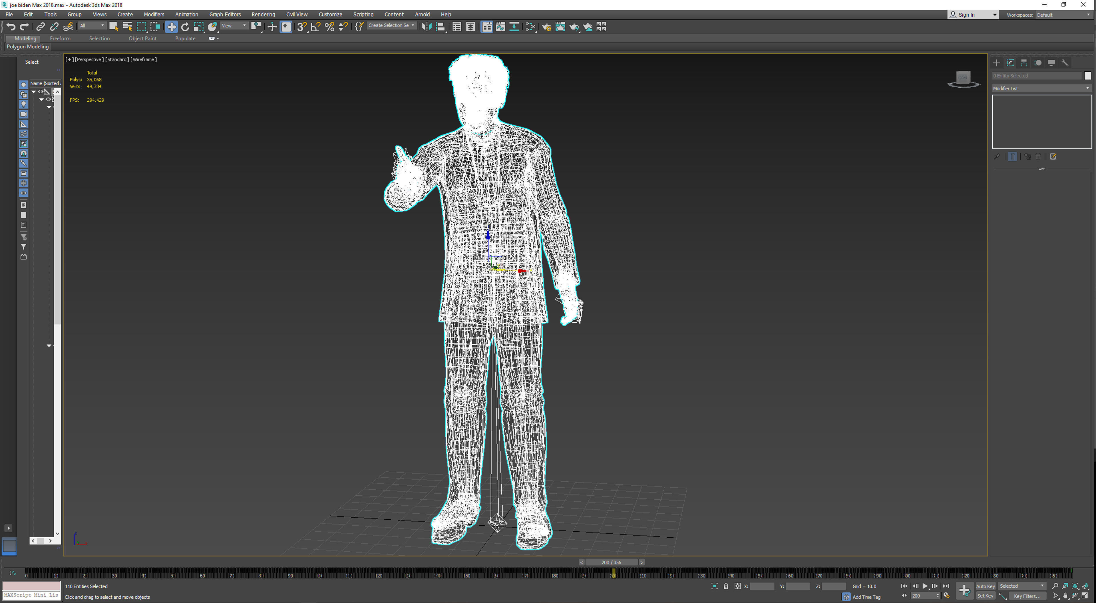 US President Joe Biden  3D Rigged model ready for animation Low-poly 3D model_14
