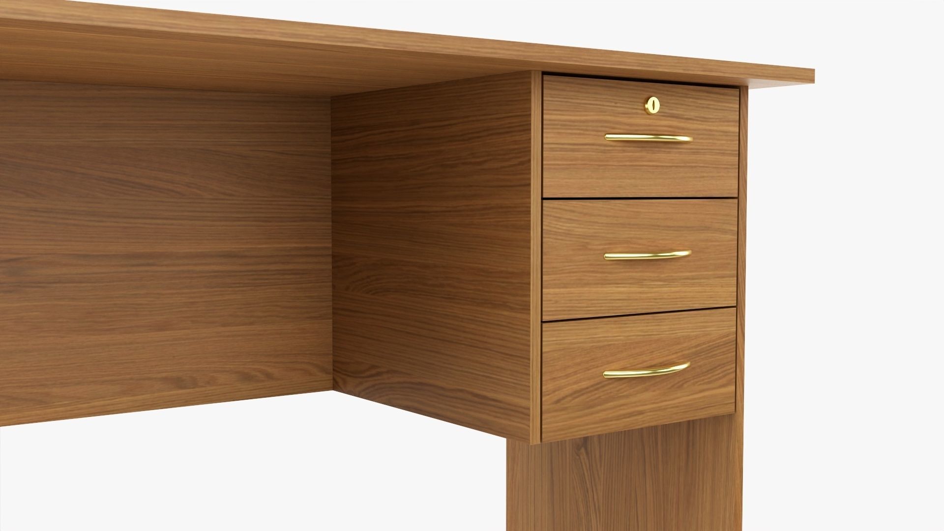 Student desk with drawers 3D model_2
