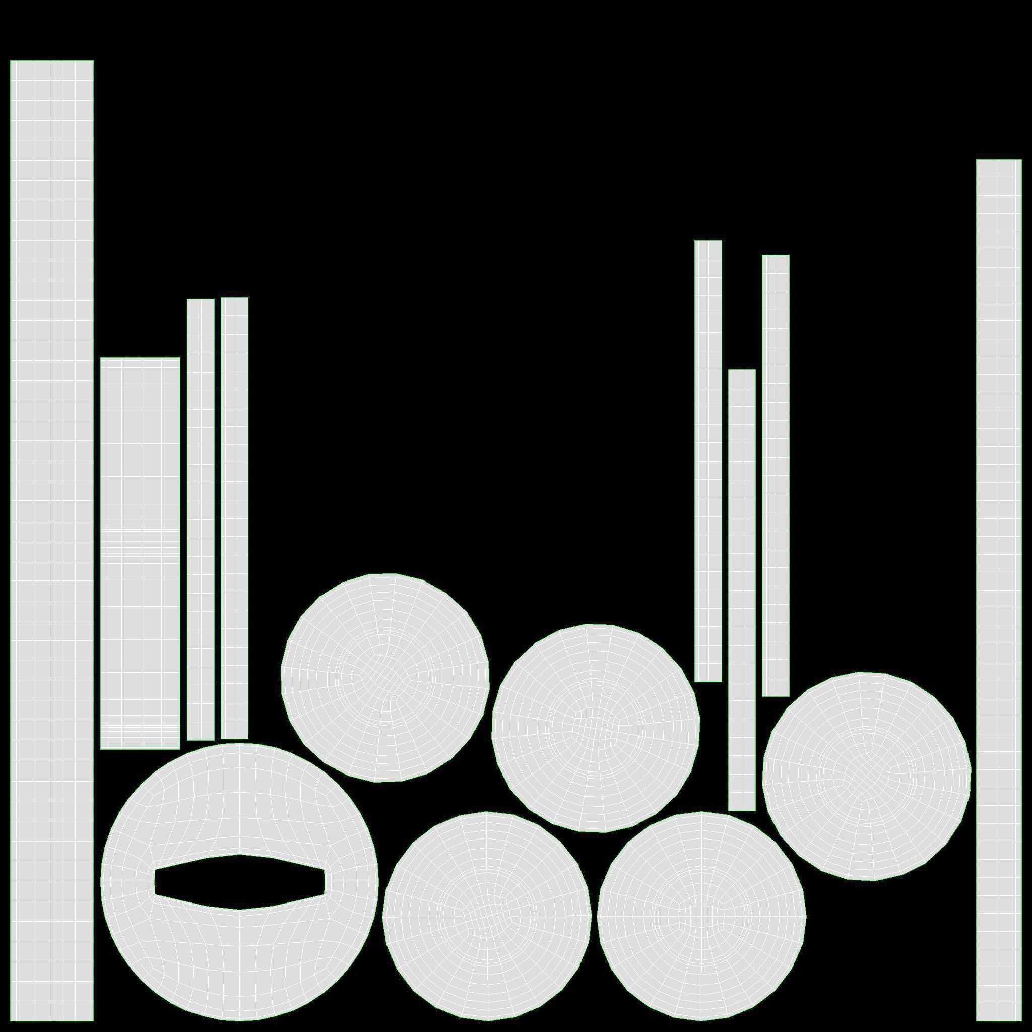 Student desk with drawers 3D model_11