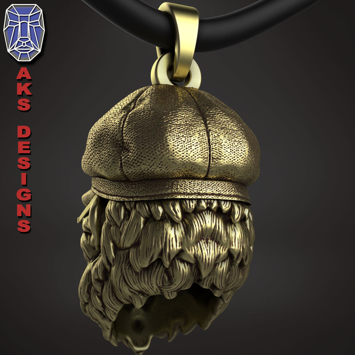 Animal Pendant jewelry Gangster gorilla smoking version 2 3D print model_13