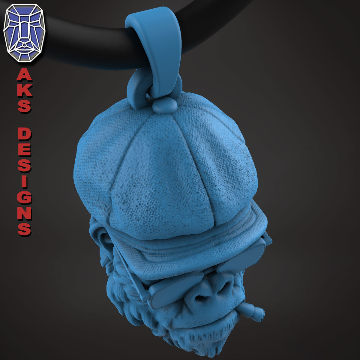 Animal Pendant jewelry Gangster gorilla smoking version 2 3D print model_22