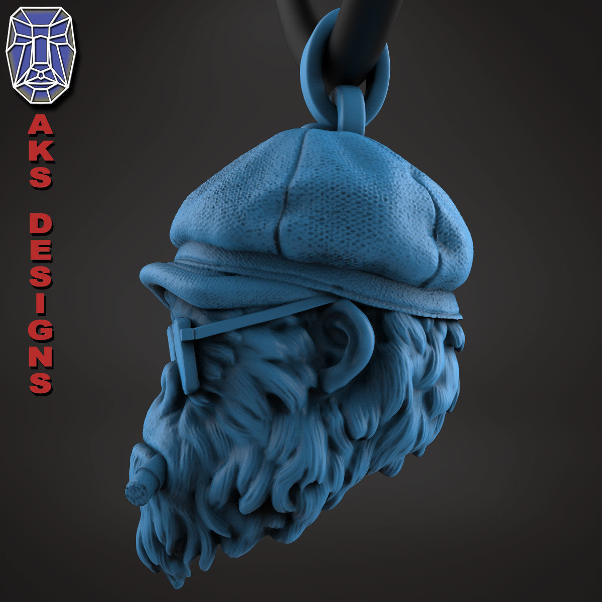 Animal Pendant jewelry Gangster gorilla smoking version 2 3D print model_19