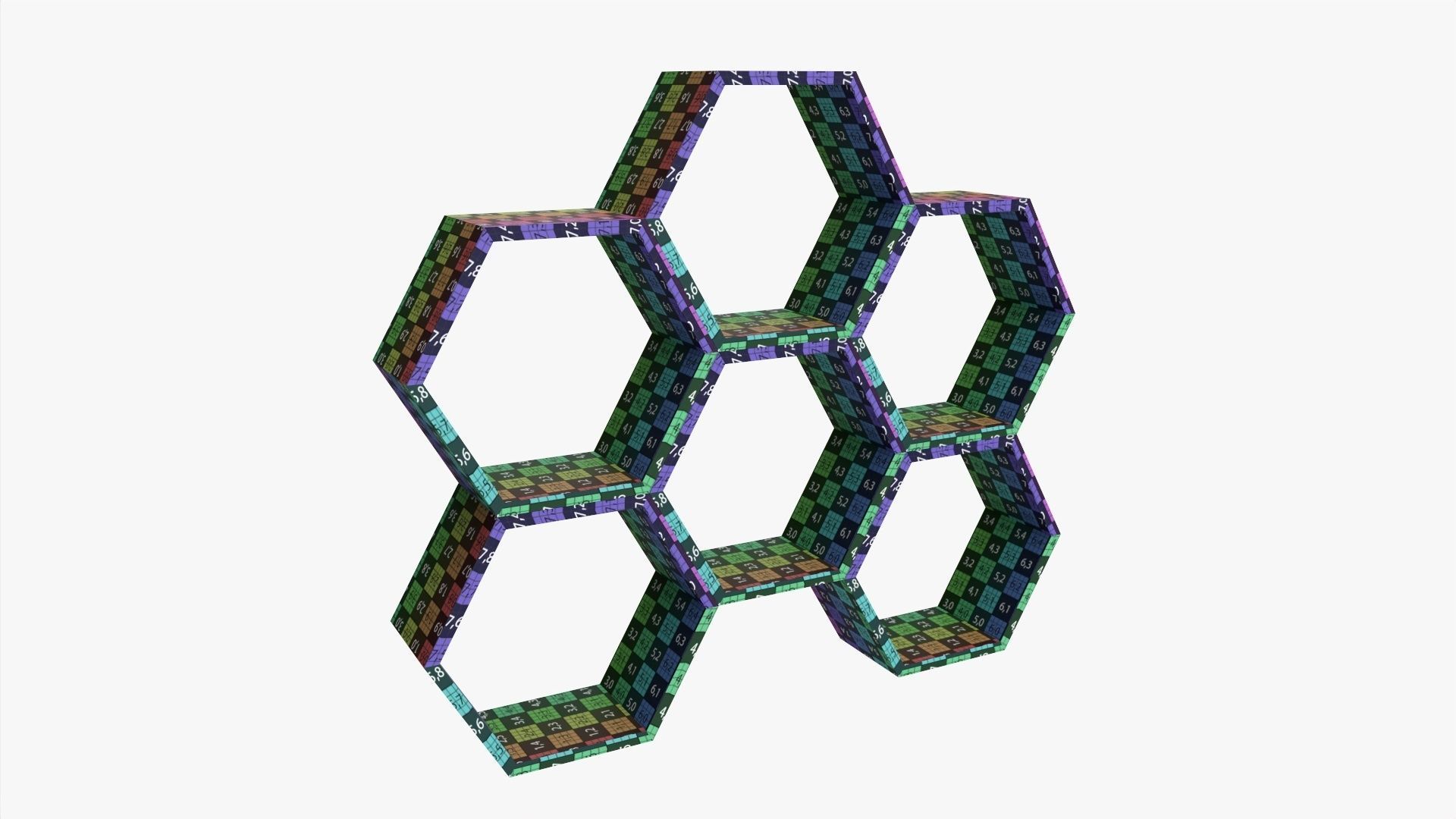 Modular wooden shelf minimalistic 3D model_6