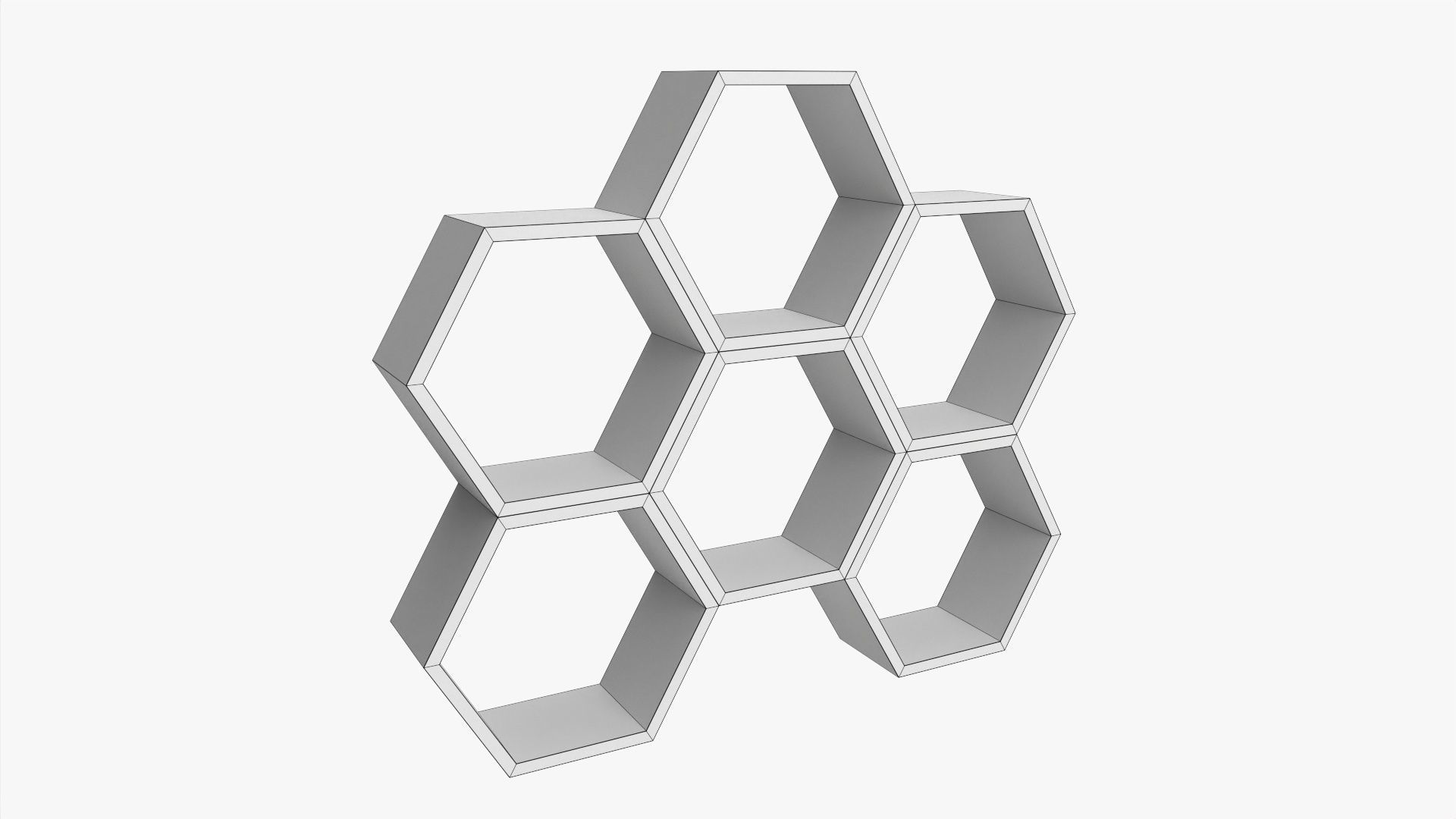 Modular wooden shelf minimalistic 3D model_5