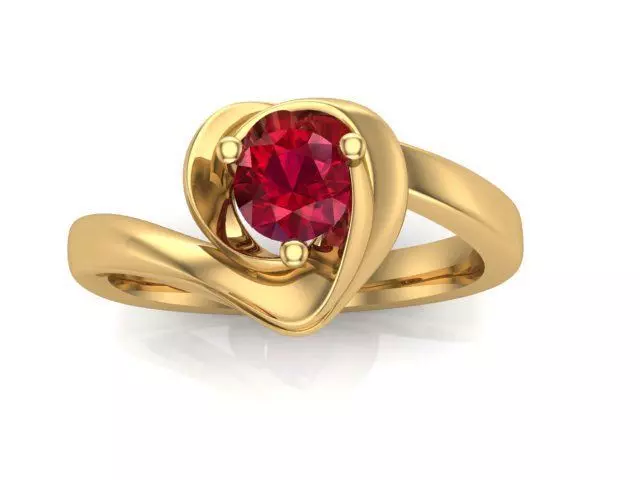Hearth solitaire ring 3D print model