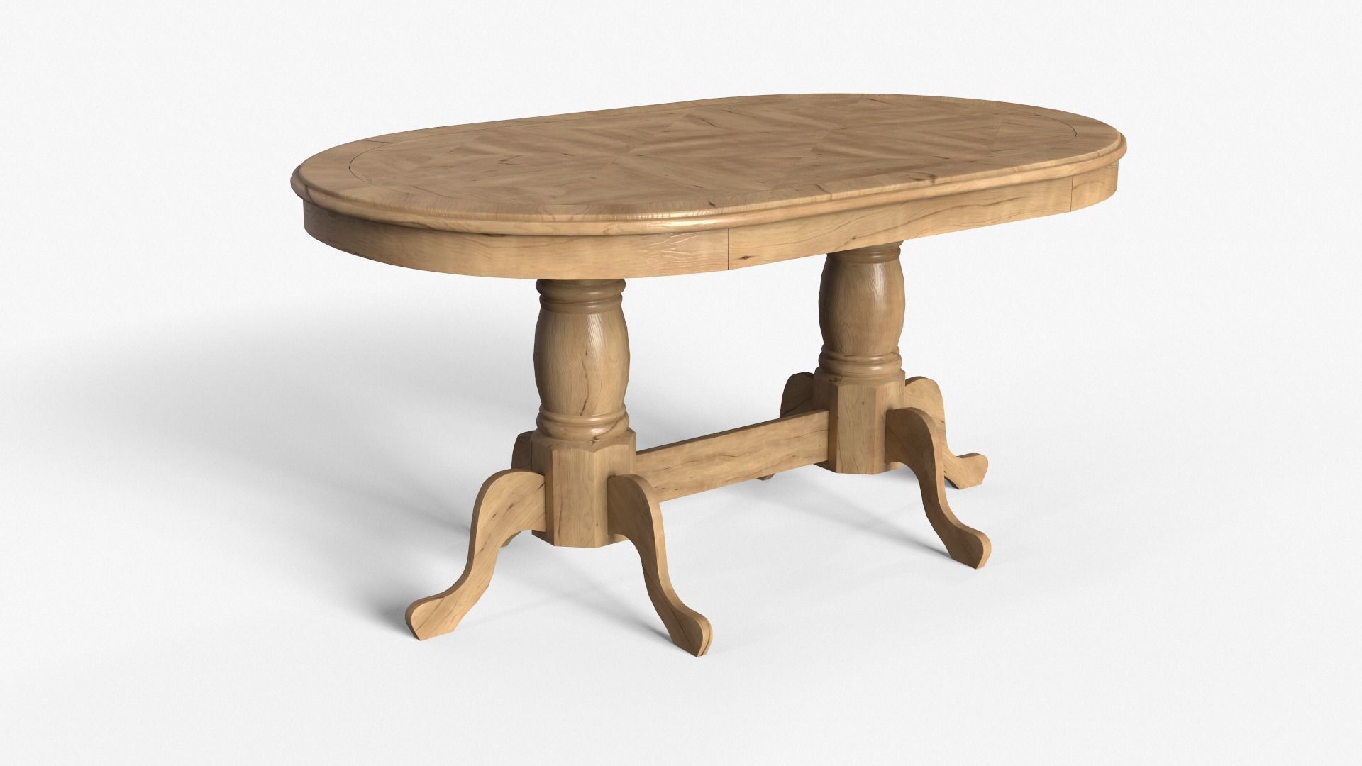 Nilkamal Woodway Dining Table in hickory wood Low-poly 3D model_1