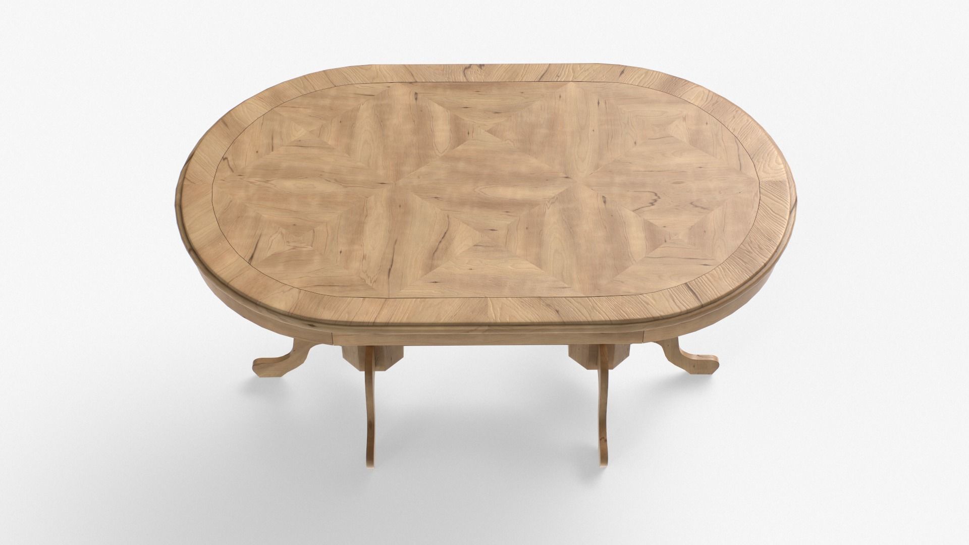 Nilkamal Woodway Dining Table in hickory wood Low-poly 3D model_6