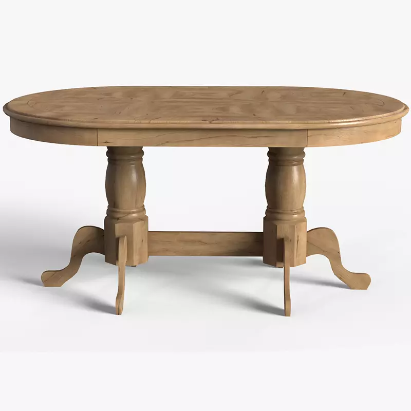 Nilkamal Woodway Dining Table in hickory wood Low-poly 3D model_0