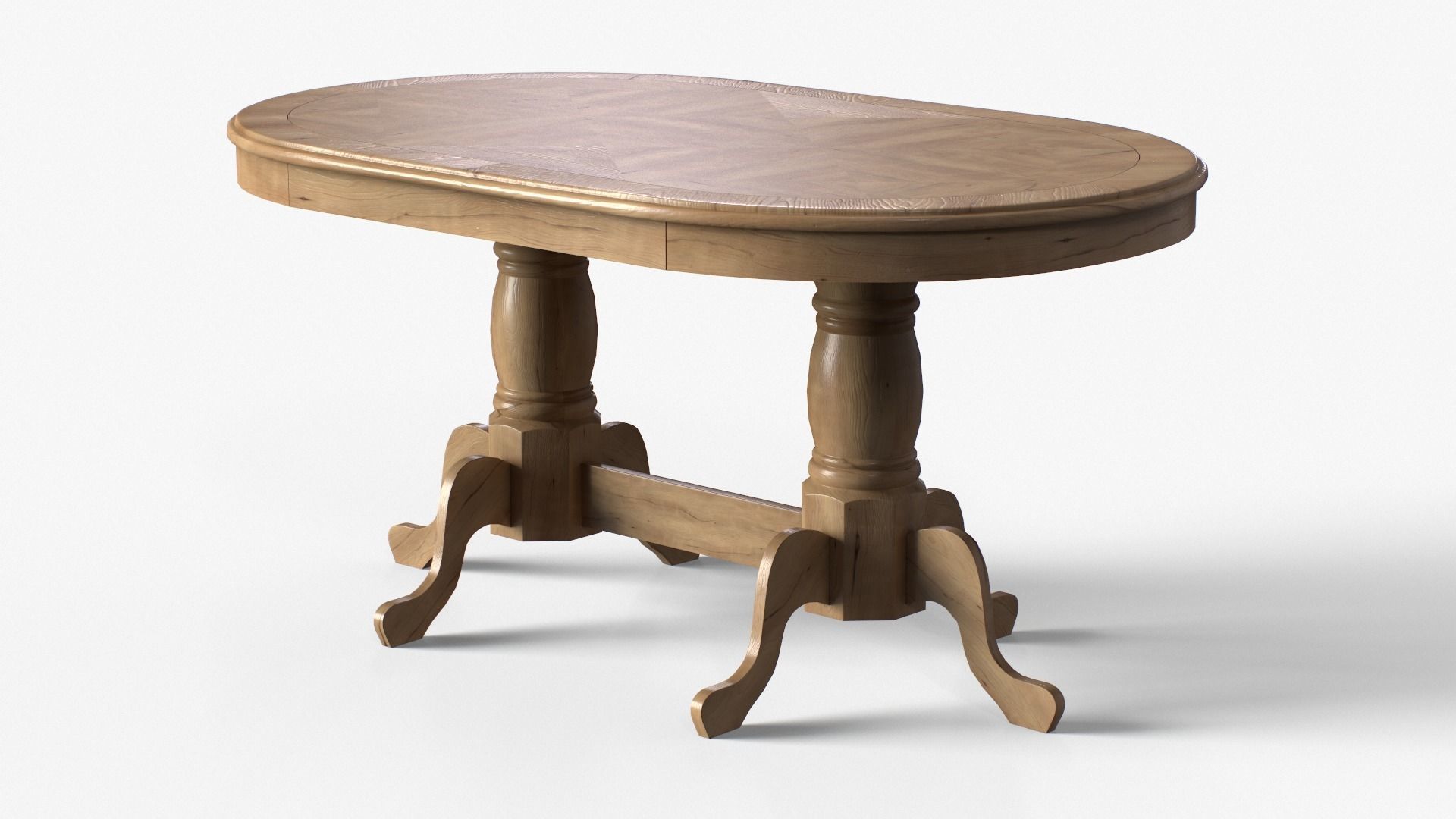 Nilkamal Woodway Dining Table in hickory wood Low-poly 3D model_4