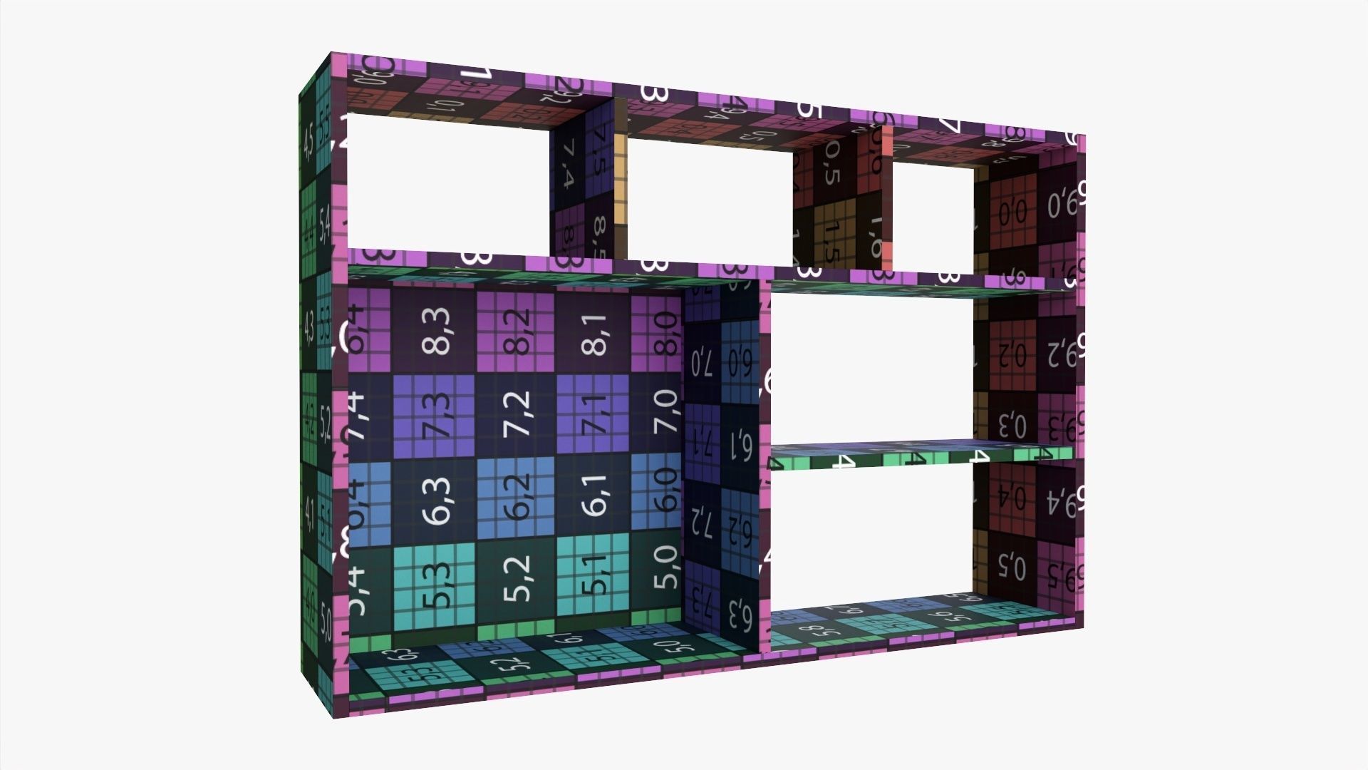 Hanging wooden shelf 03 3D model_6