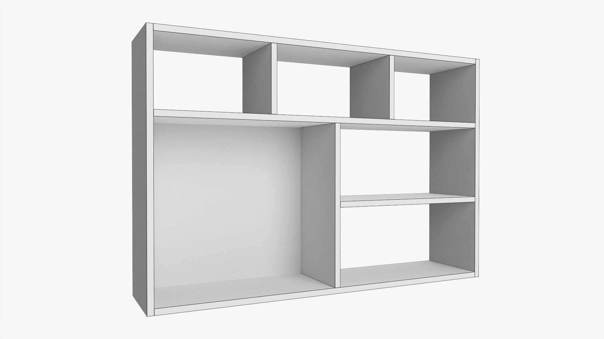 Hanging wooden shelf 03 3D model_5