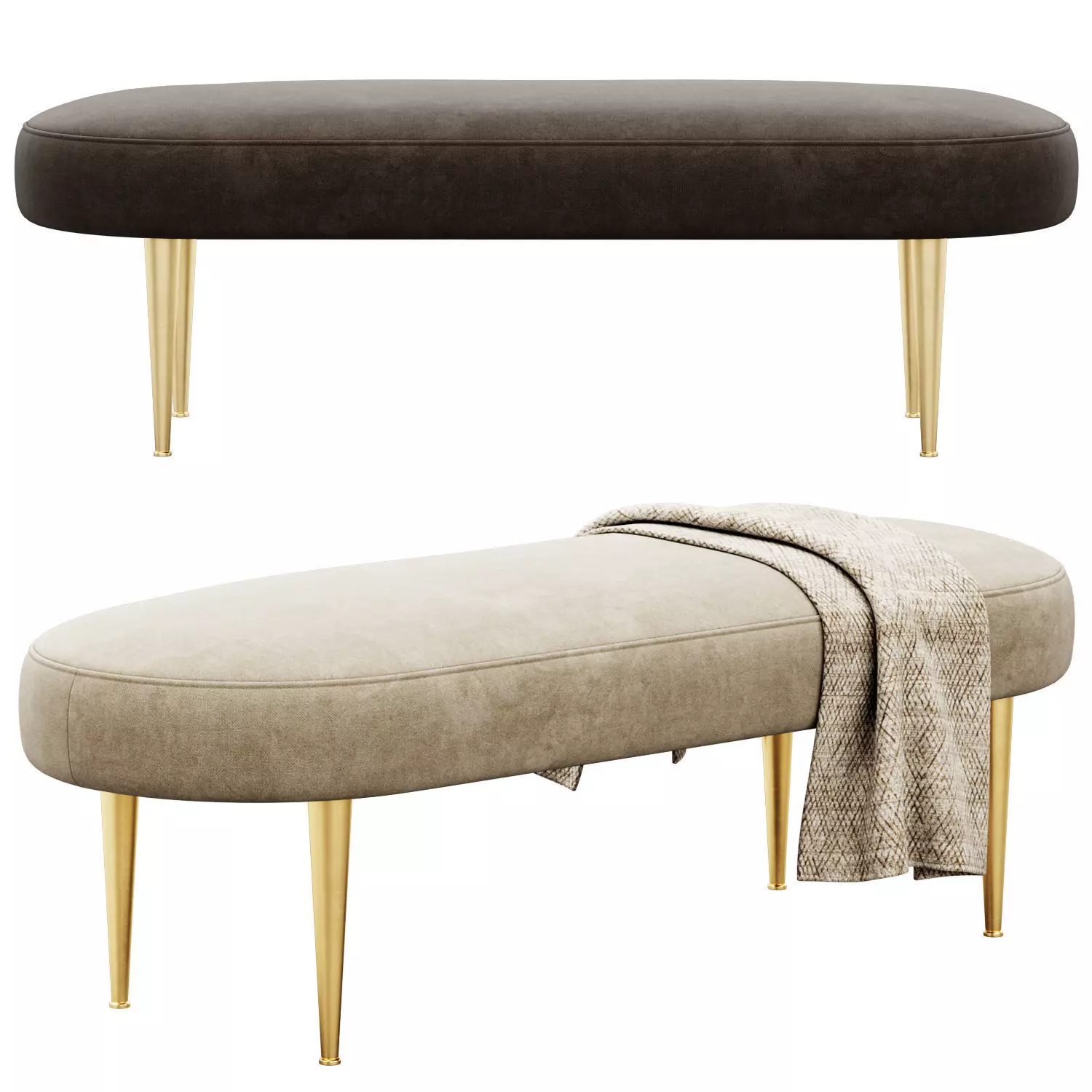 Upholstered Bench by Safavieh Couture 3D model