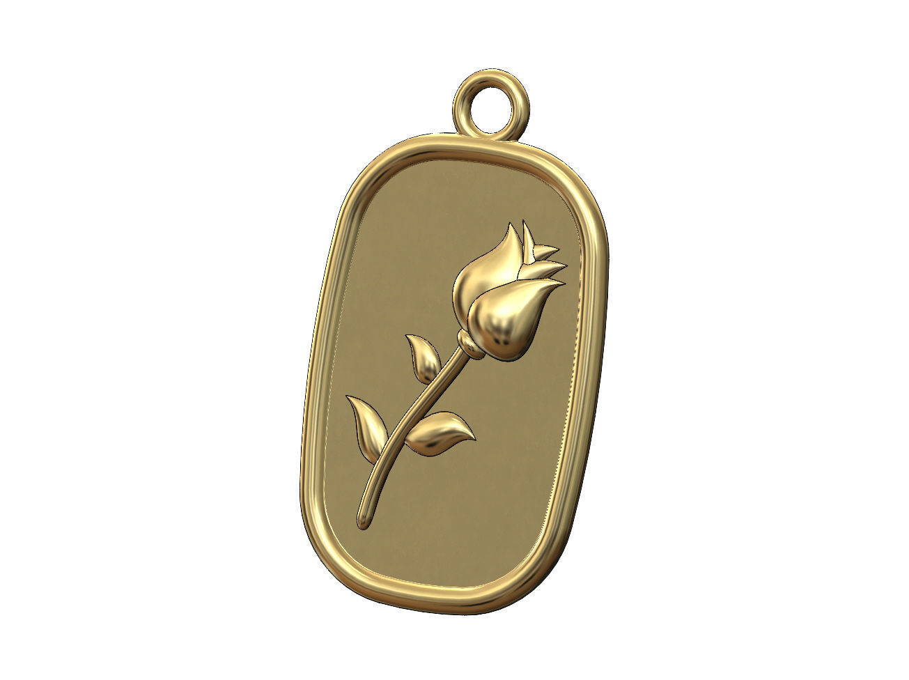 Collection of 4flower relief pendant and charm with bail 3D print model_4