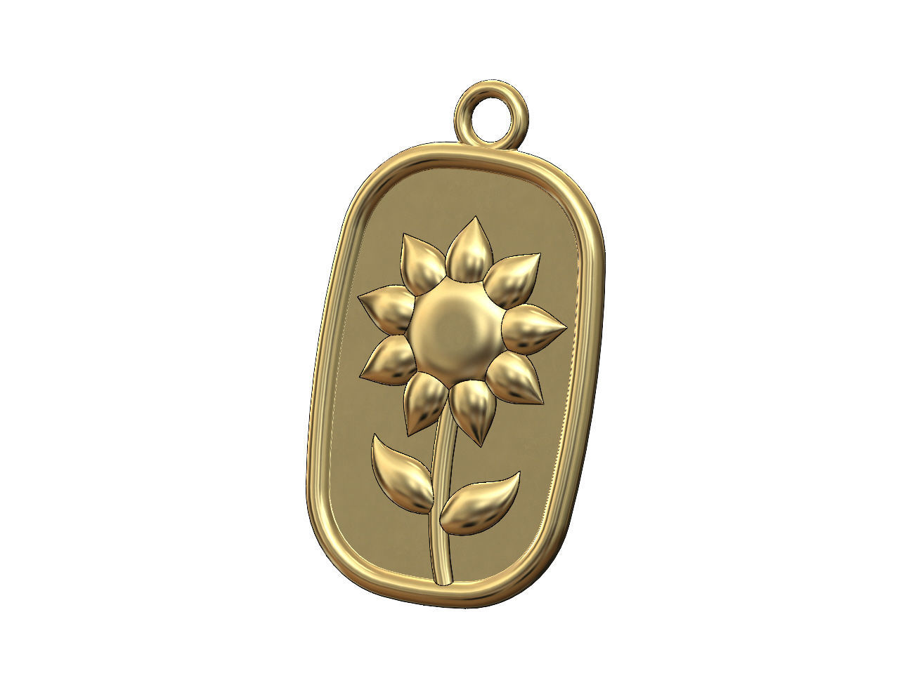 Collection of 4flower relief pendant and charm with bail 3D print model_7