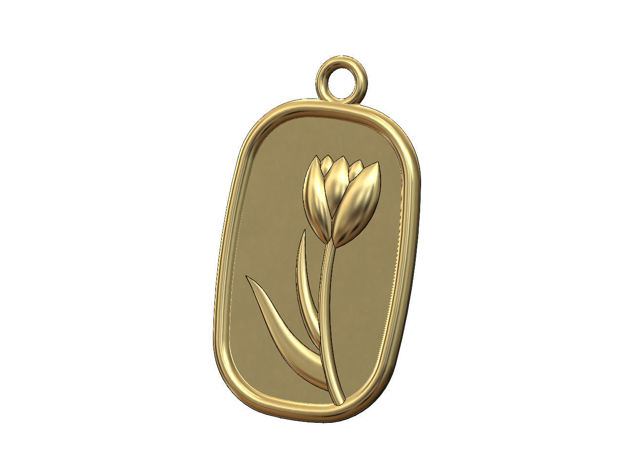 Collection of 4flower relief pendant and charm with bail 3D print model_5